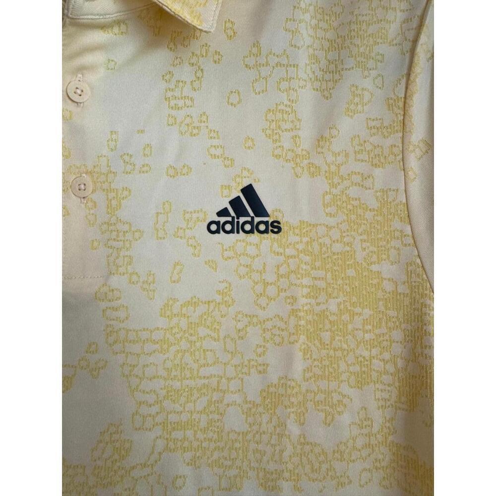 NWT Adidas Athletic Prisma Sport Golf Polo Shirt Yellow Size Small - Picture 7 of 9